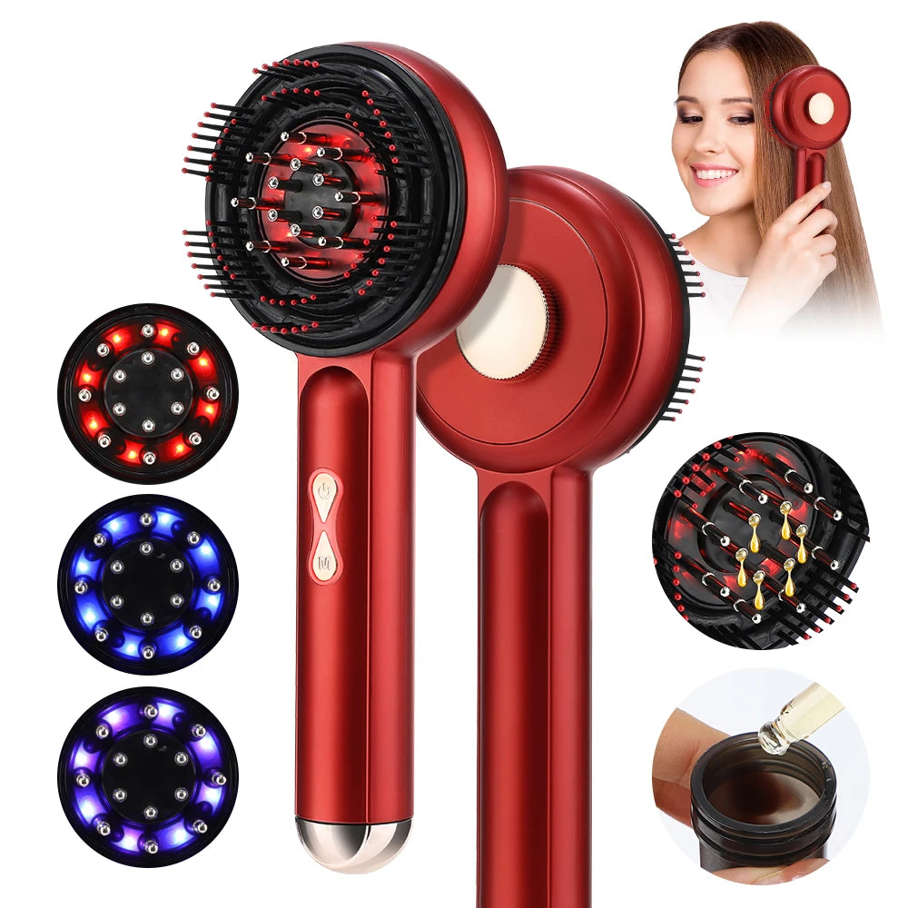 Electric Massage Comb Vibration Red Light Therapy Hair Growth