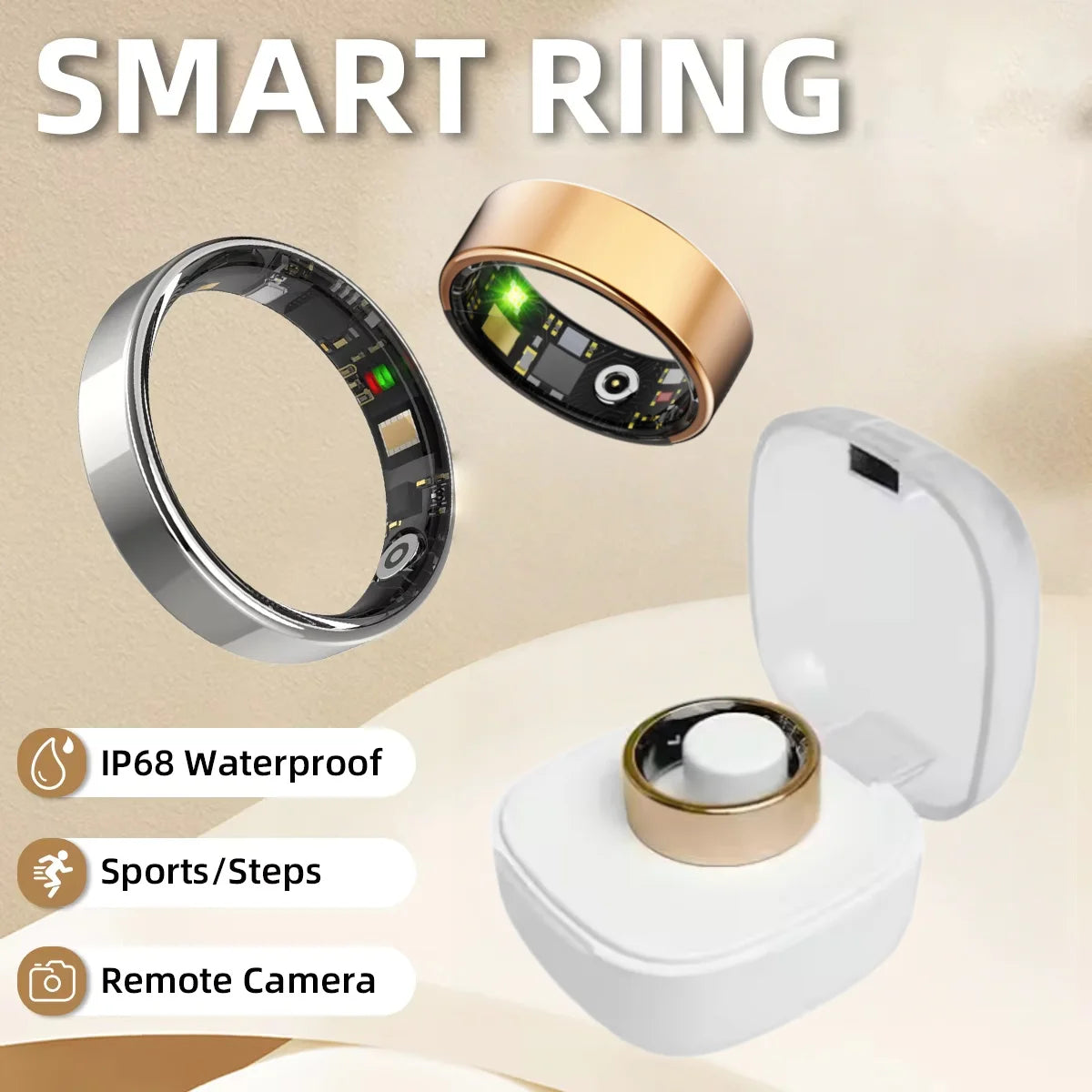 Smart Ring Bluetooth Call Heart Rate Blood Pressure Monitor