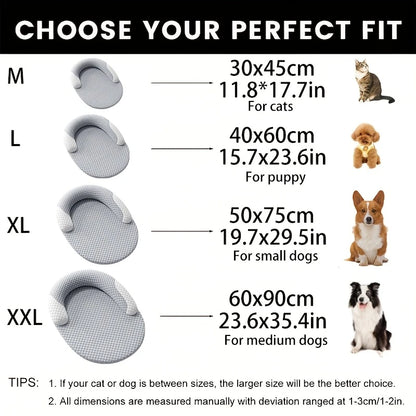 Summer Ice Silk Cooling Dog Bed Oval Breathable Heat Dissipation