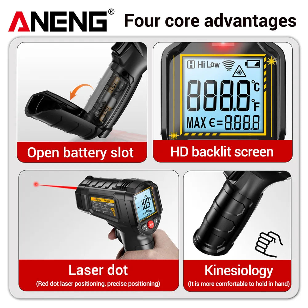 Infrared Thermometer Gun Non-contact Sensing