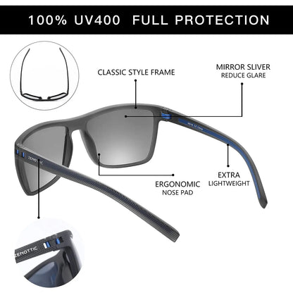 Polarized Sunglasses for Men Shades Lightweight TR90 Frame