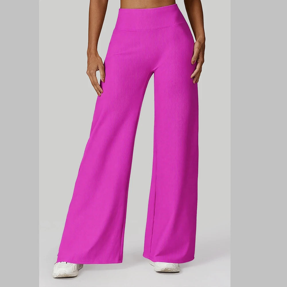 Women  Wide-leg Yoga Pants High Waist Stretchy Leggings