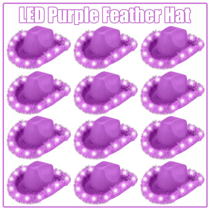 LED Cowboy Hats Wedding Hats Bulk Light up Cowboy Hats