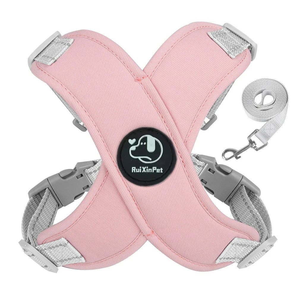 Dog Harness Leash Set Reflective Adjustable Pet Vest Harness
