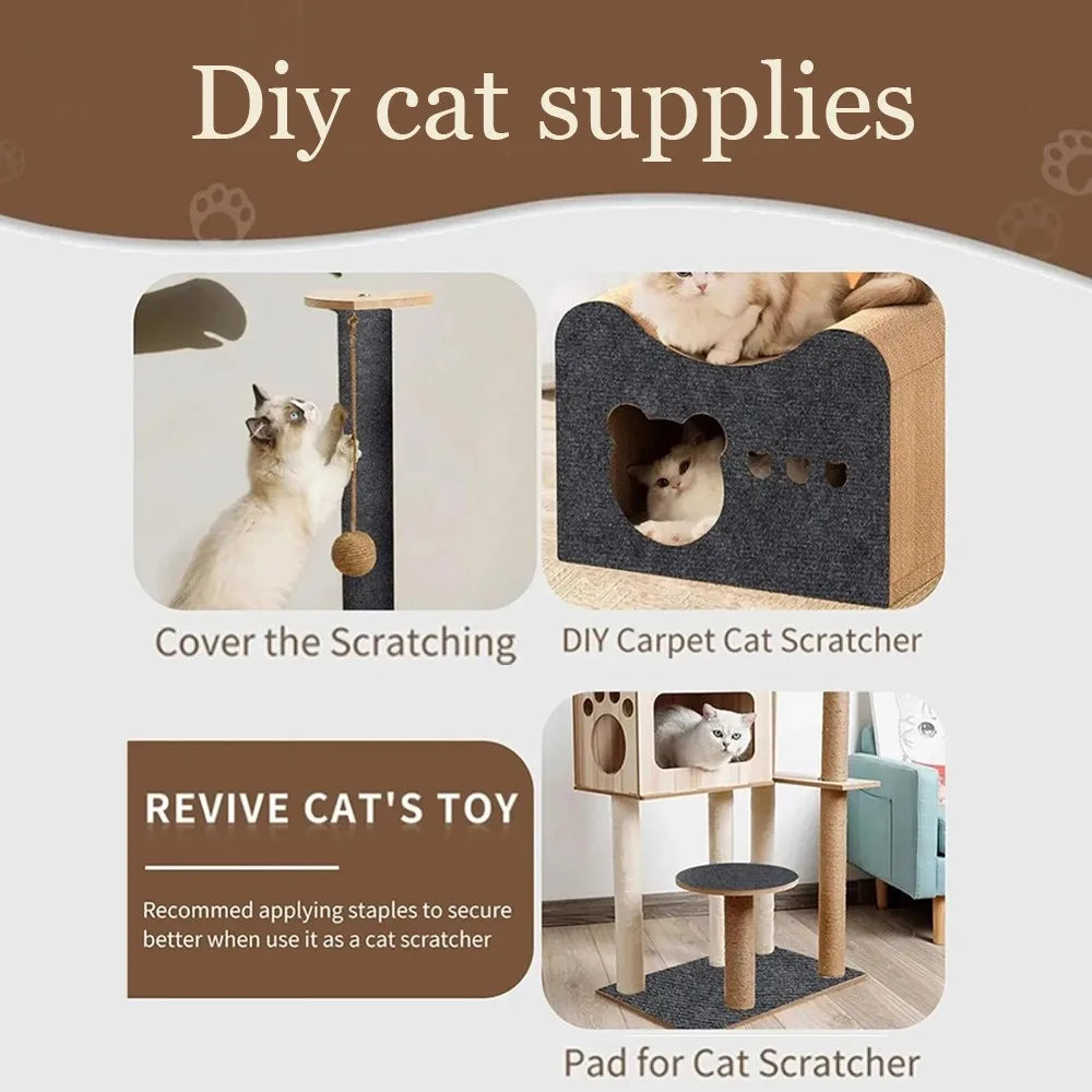 Self-Adhesive Cat Scratching Mat Trimmable Cat Carpet