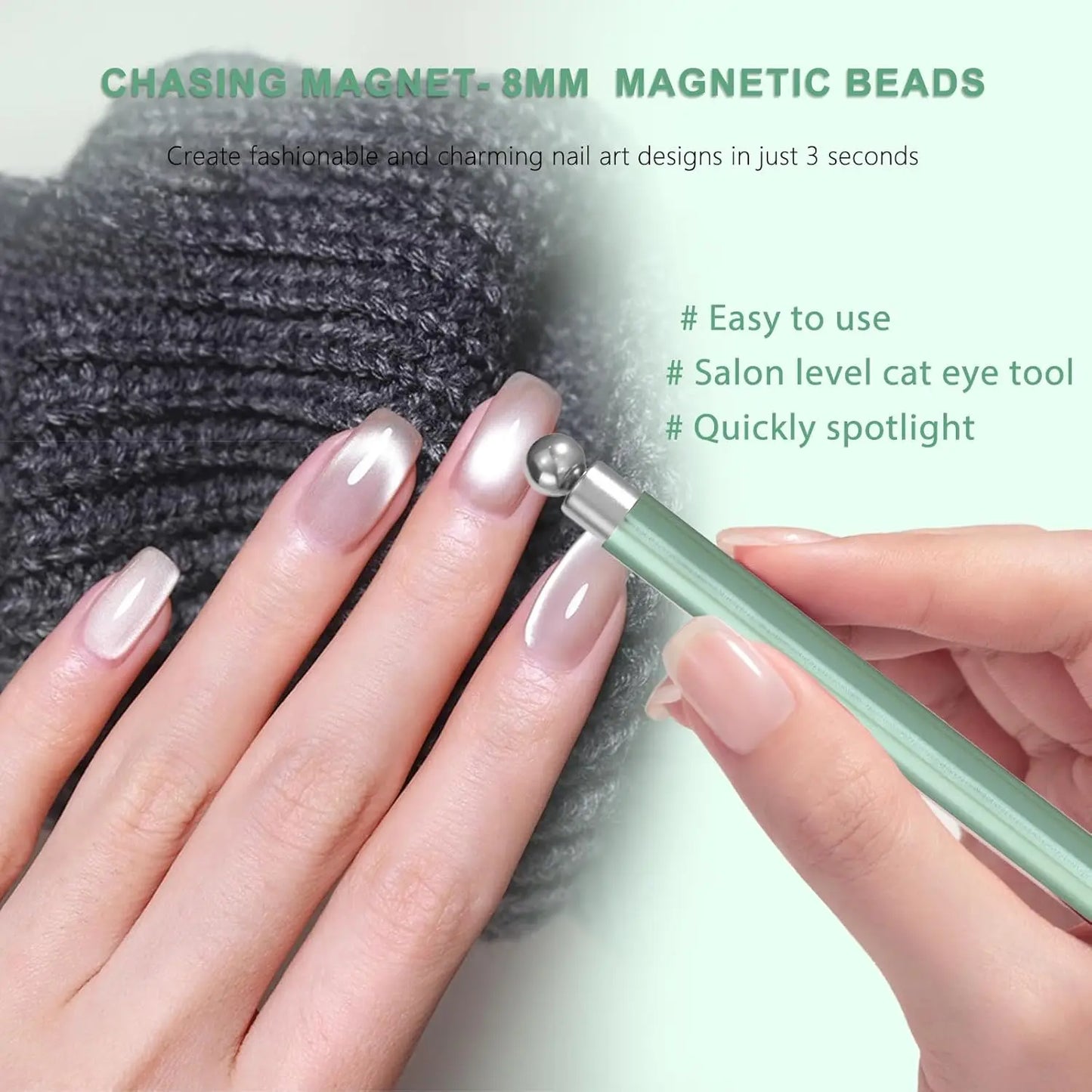 3 In 1 Dual Headed Cat Eye Nail Art Magnetic Stick