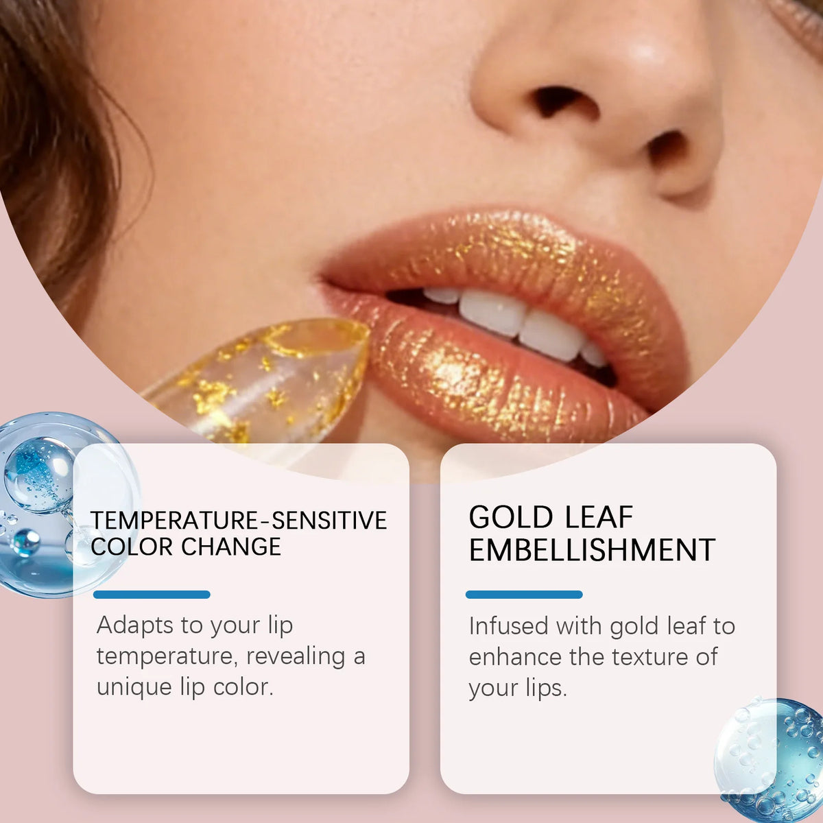 Gold Foil Color Changing Lipstick Fade Lip Line Enhance