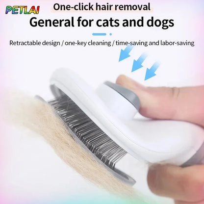 Pet Hair Removal Comb Self-Cleaning Cat Grooming Supplies