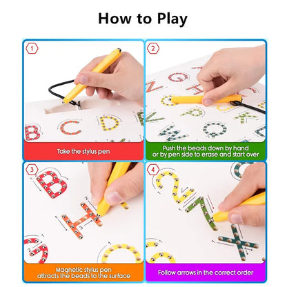 Magnetic Alphabet Tracing Board letters & numbers Magnetic Tracing