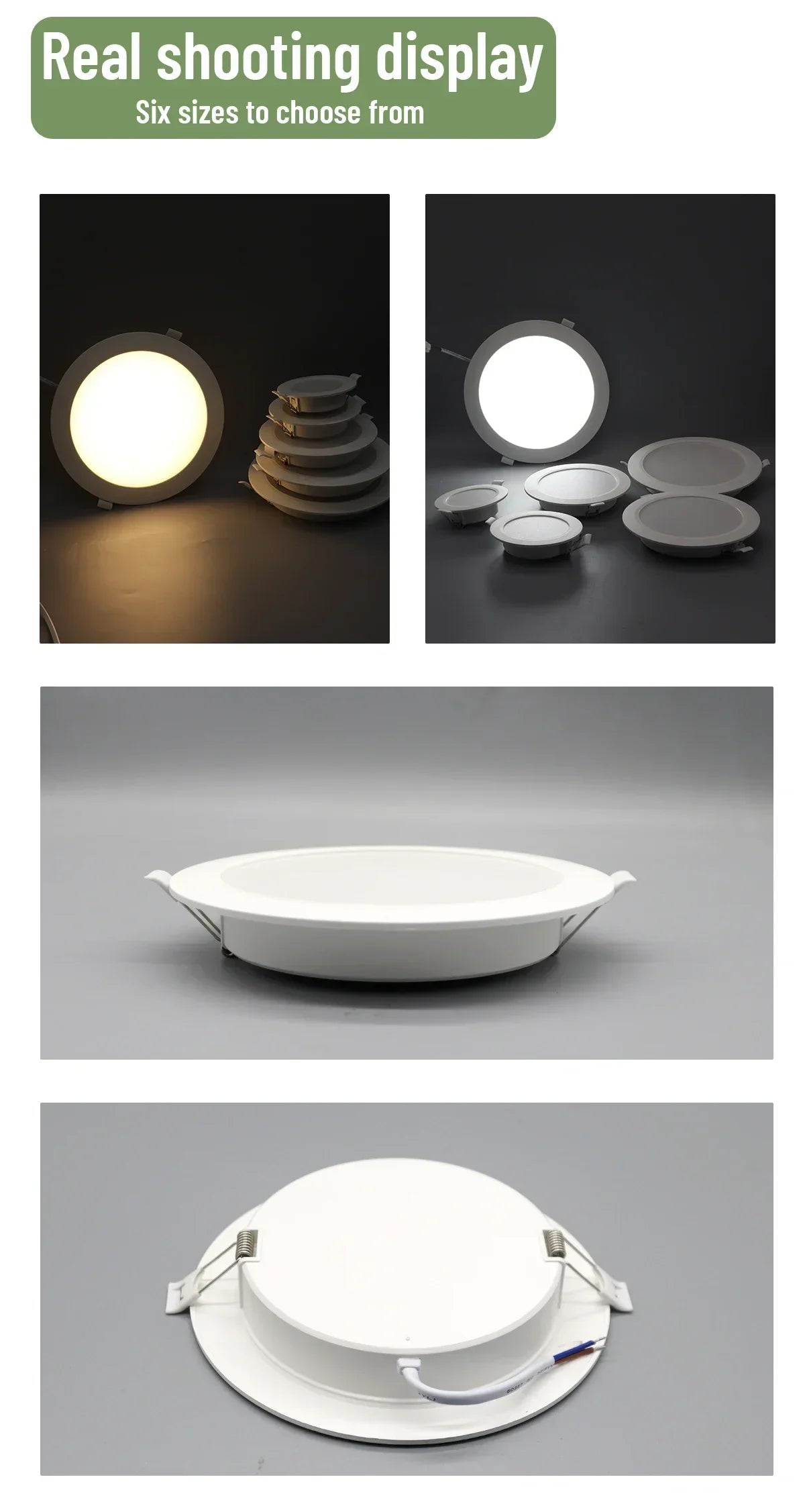 8Pack Round Led Panel Light Recessed Led Downlight Lighting