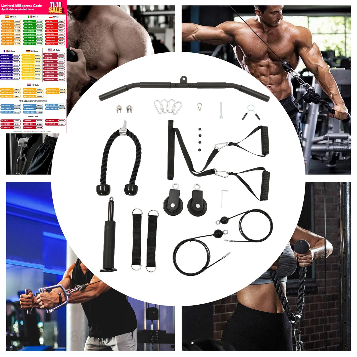 Cable Weight Pulley System for Home Gym