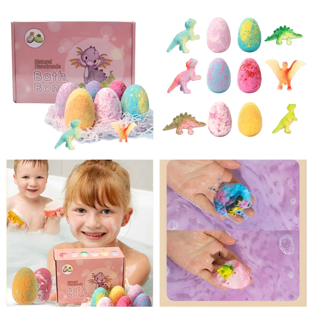 6PCS Children's Dinosaur Egg Bomb Bath Salt Balls Fun