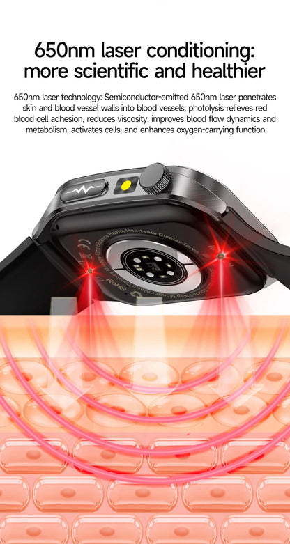 New Laser Treatment Three High Smart Watch Men ECG Heart Rate