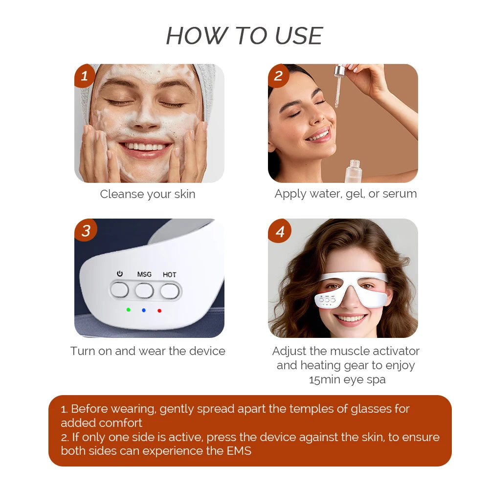 Electric Eye Massager Red Light Relieves Eye Fatigue