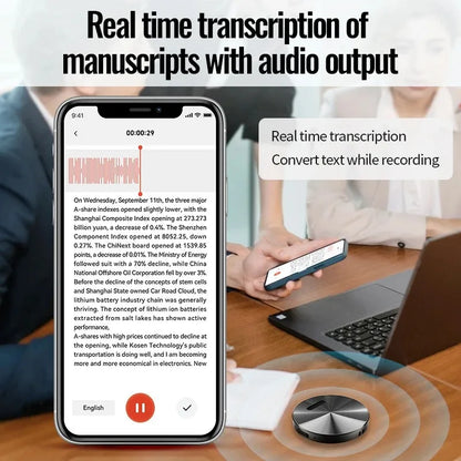 8-128GB Magnetic AI Voice Recorder ChatGPT Intelligent Translation