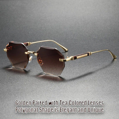 Man Woman Sunnies Fashion Unisex Rimless Sunglasses