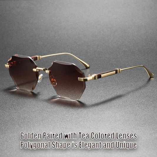 Man Woman Sunnies Fashion Unisex Rimless Sunglasses