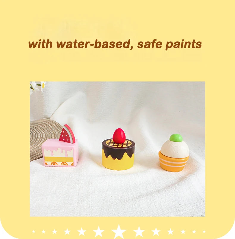 Wooden Kitchen Pretend Play Set Montessori Simulation Plates