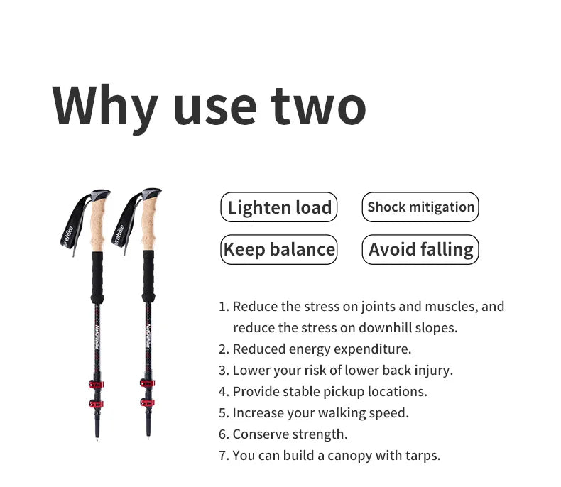 Trekking Poles Carbon Fiber Climbing Stick