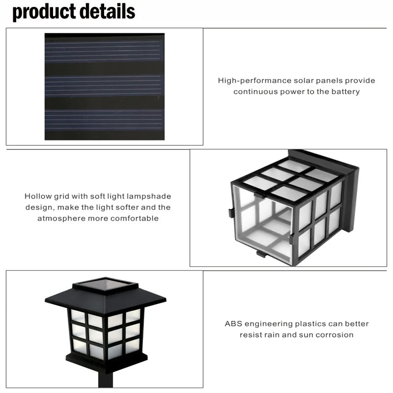 8 Pack Solar Pathway Garden Lights Outdoor Solar Lawn Lamp