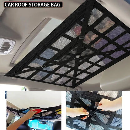 Car Ceiling Storage Net Pocket Auto Stowing Tidying