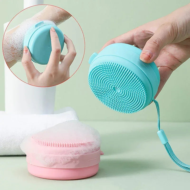 Multiuse Bath Brush Hanging Silicone Body Scrubber