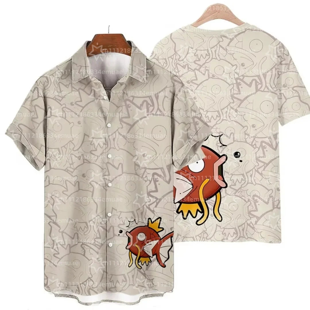 SUMMER New Snorlax Hawaiian Shirt Tropical Anime Aloha Shirt