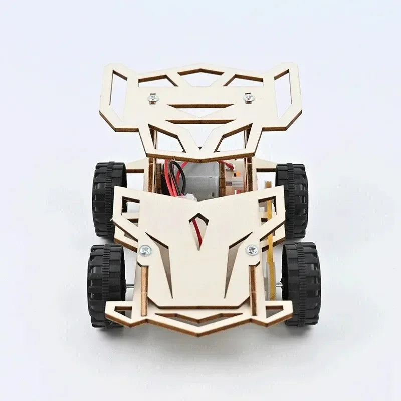DIY Wooden Remote Control Car Mini Four-Wheel Drive