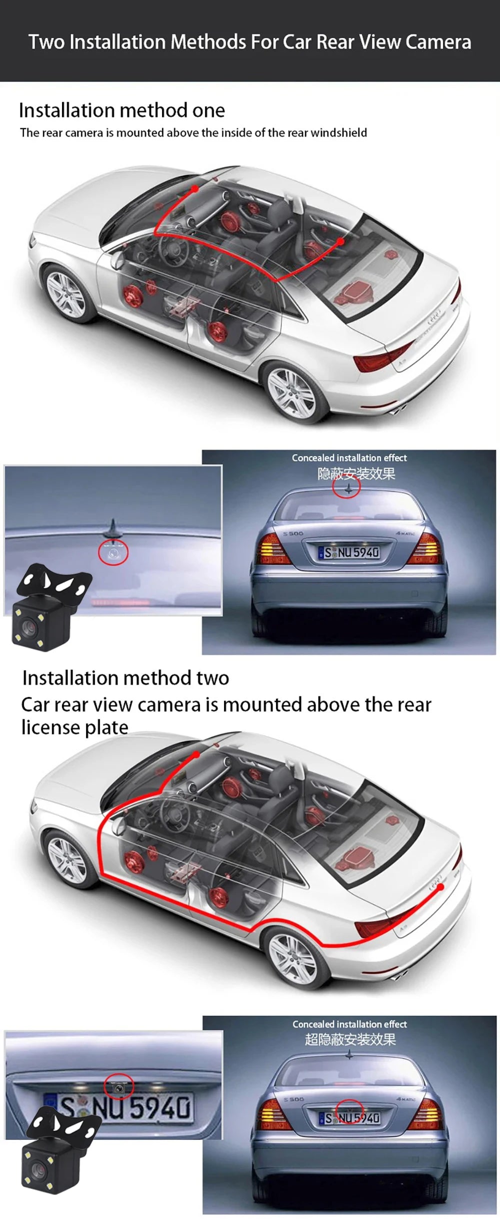 NEW 1080P HD WIFI 2/3Camera Dash Cam For Car Camera