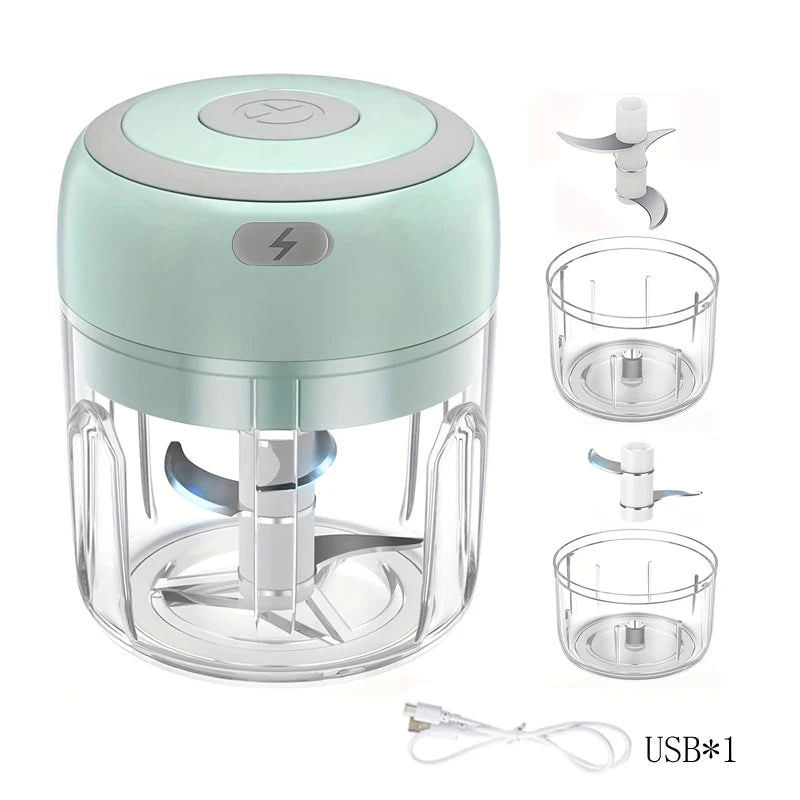 100ml/250ml Electric Mini Garlic Press Chopper Grinder