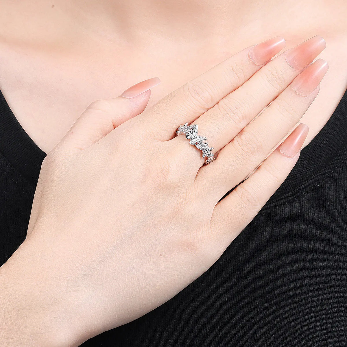 925 Sterling Silver Three-Ring Stackable Ring for Women