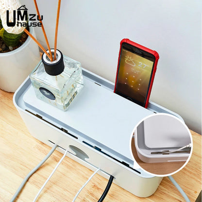 Power Strip Organizer Cable Management Box Multi Socket Desk Bins