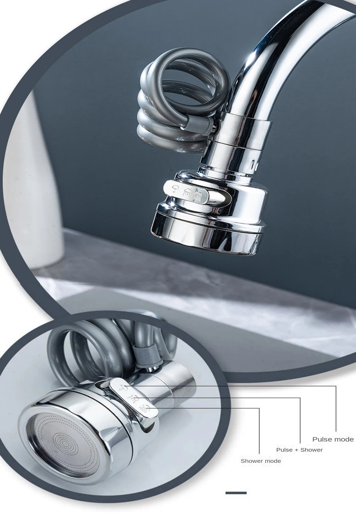 New 3 Modes Sink Faucet 360 Degree Rotation Filter Extension