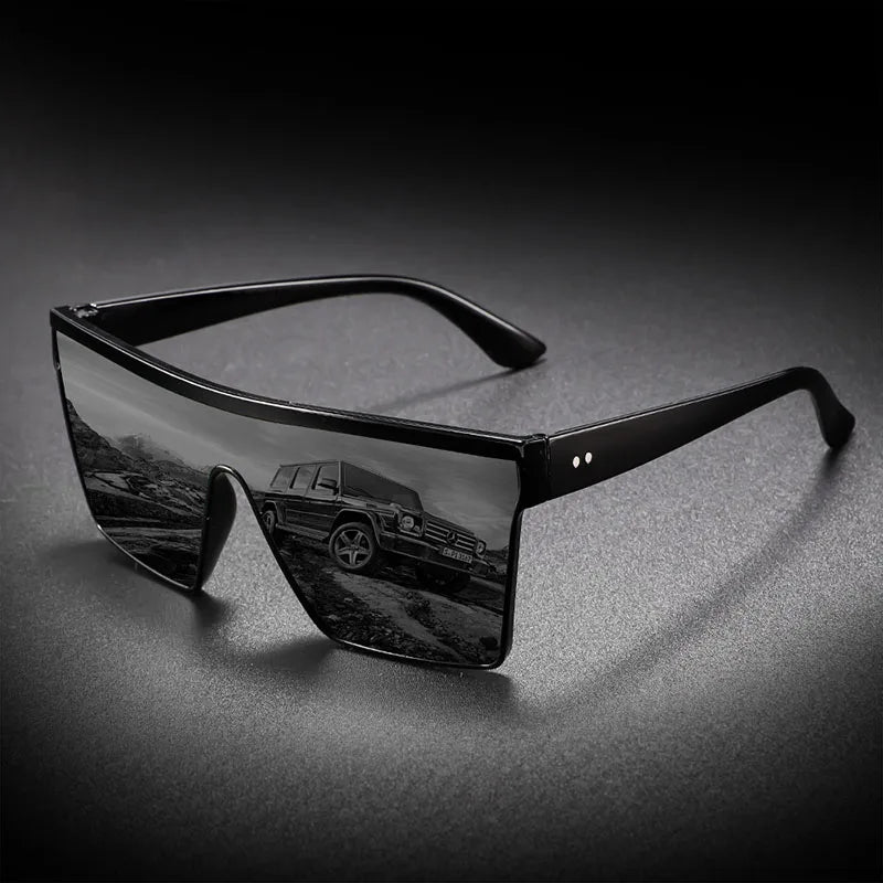 Oversize frame One-piece Goggle Men Woman Sunglasses