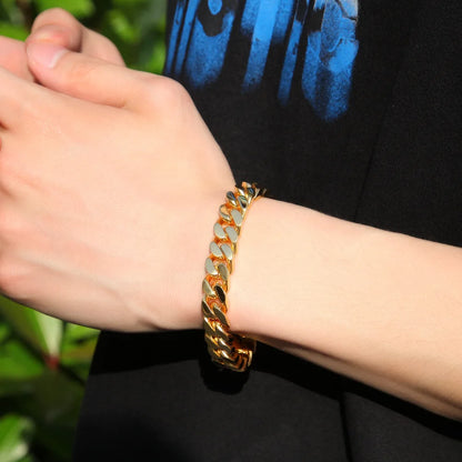 316 Stainless Steel Plated 18k Gold Fashion Hip Hop Bracelet