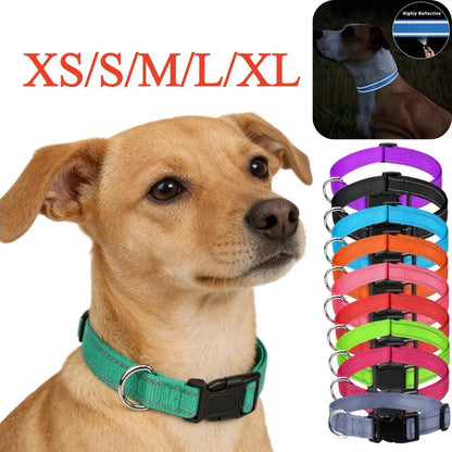 Pet Dog Collar Nylon Reflective Neck Collar