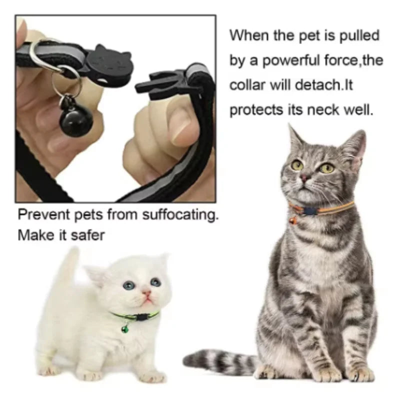 Colorful Reflective Breakaway Cat Collar with Bell