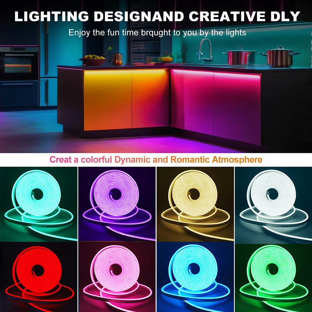 5V USB RGB LED Neon Strip Light 24key Remote Control
