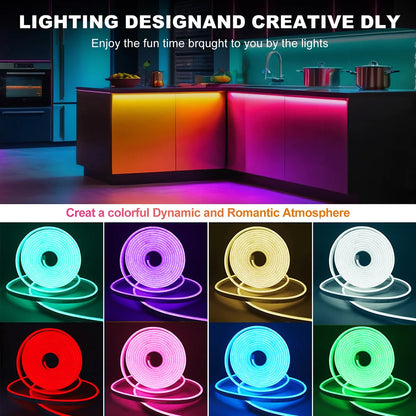 5V USB RGB LED Neon Strip Light 24key Remote Control