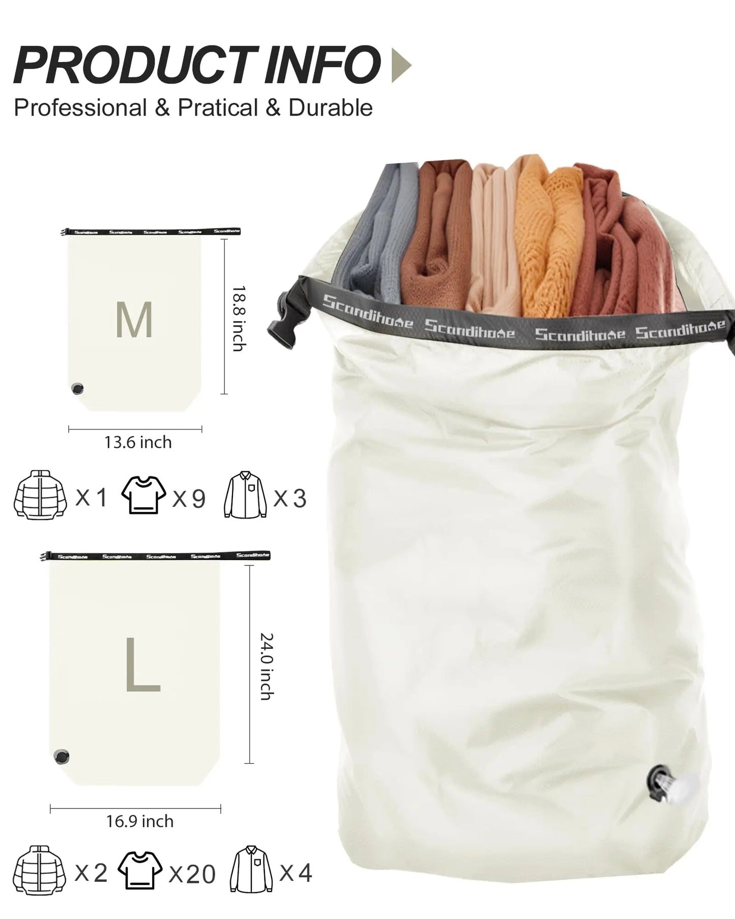 Travel Storage Bag Compression Sack Organizer