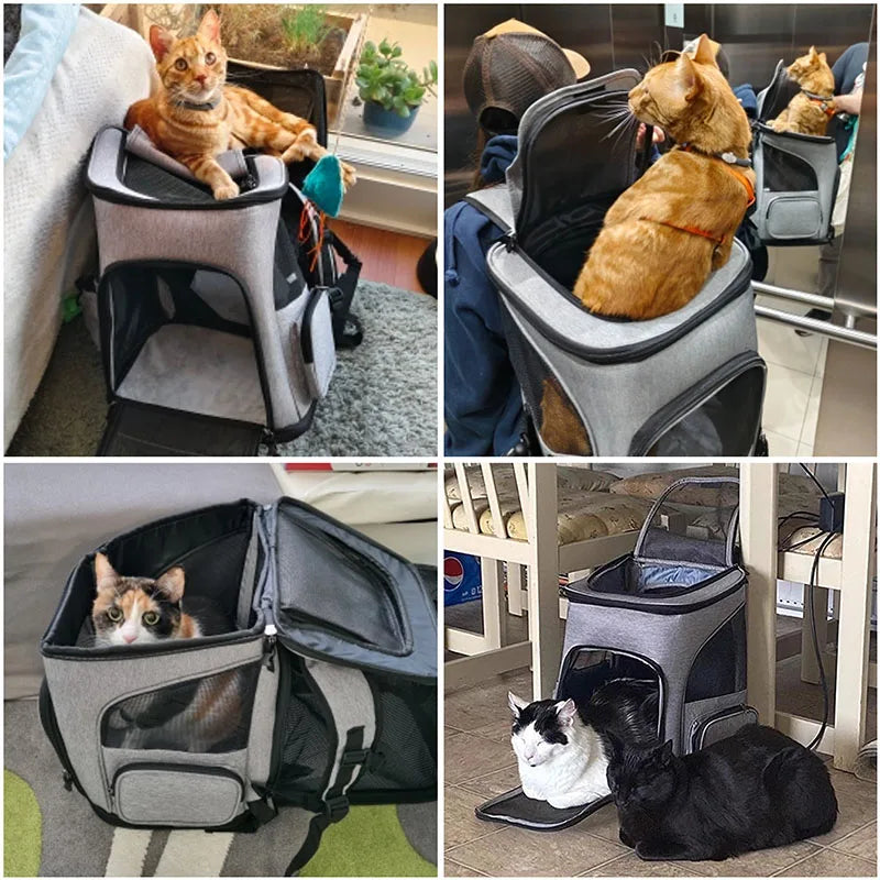 Breathable Pet Cat Carrier Backpack Foldable Pet Carrier Transport