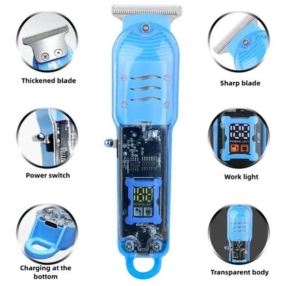 Hair Cut Machine Rechargeable Hair Clippers Transparent