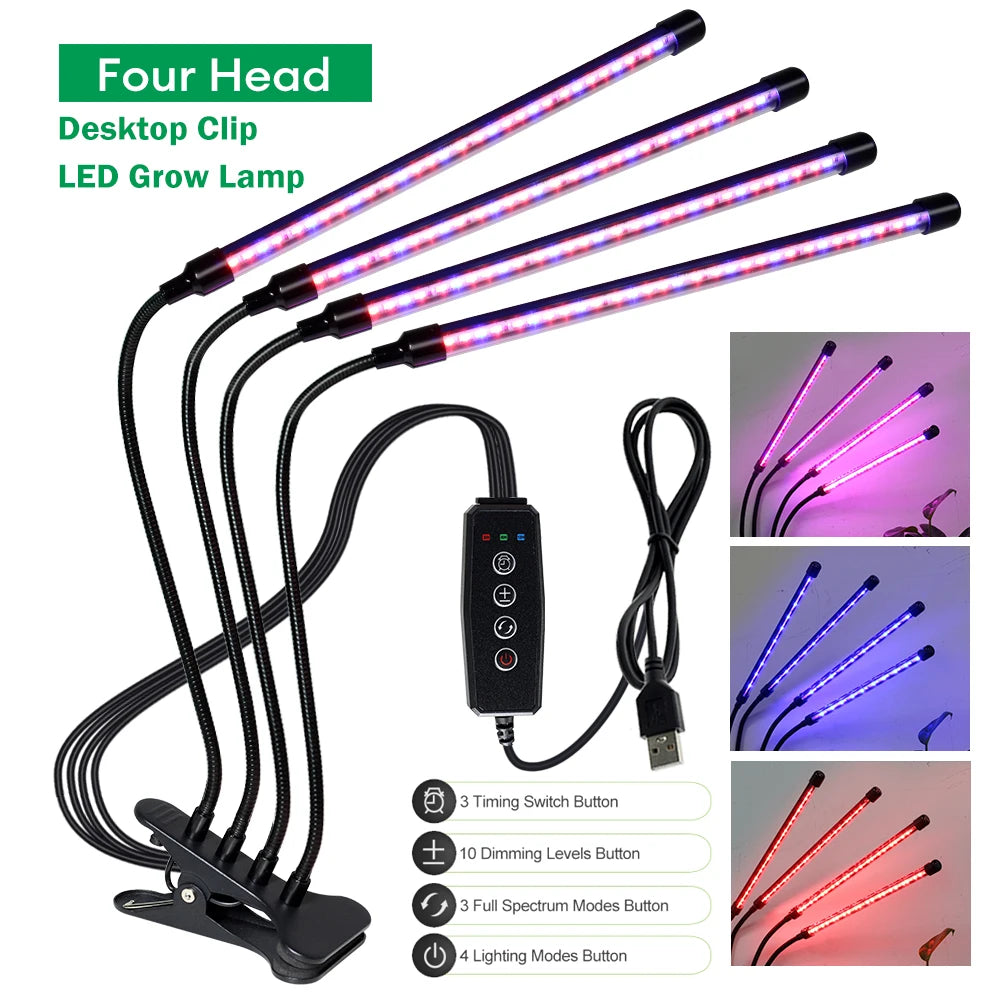 Clip-On LED Grow Light with Gooseneck