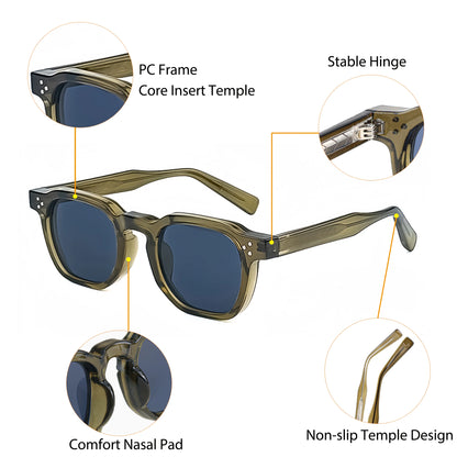 CATERSIDE Retro Punk Men Sunglasses Small Frame Square