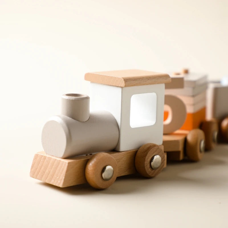 Wooden Birthday Train Toy Simulated Train Toy Model