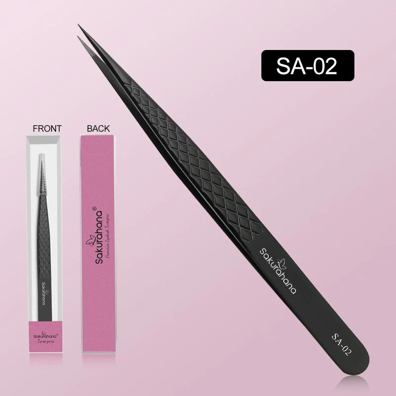 SAKURAHANA High-end Eyelash Tweezers Black Fiber Tip