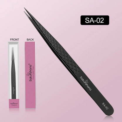SAKURAHANA High-end Eyelash Tweezers Black Fiber Tip