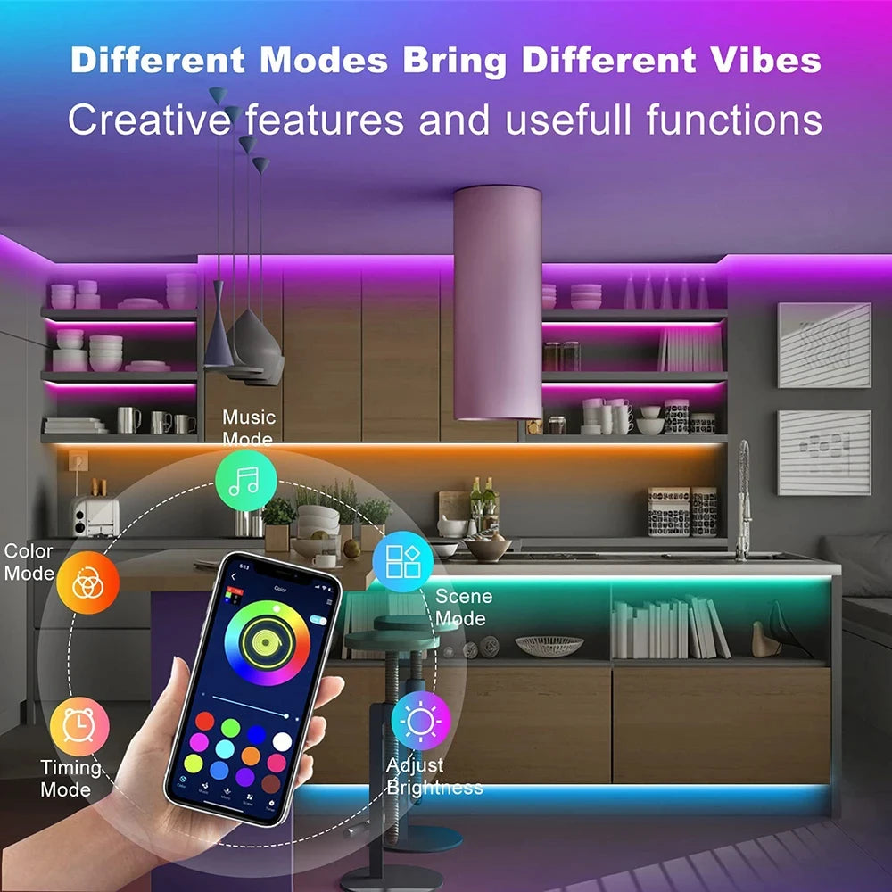 Bluetooth LED Strip Lights Smart SMD 5050 APP Remote Control