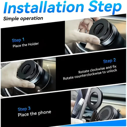Strong Magnetic Car Phone Holder Foldable Design 360° Adjustable