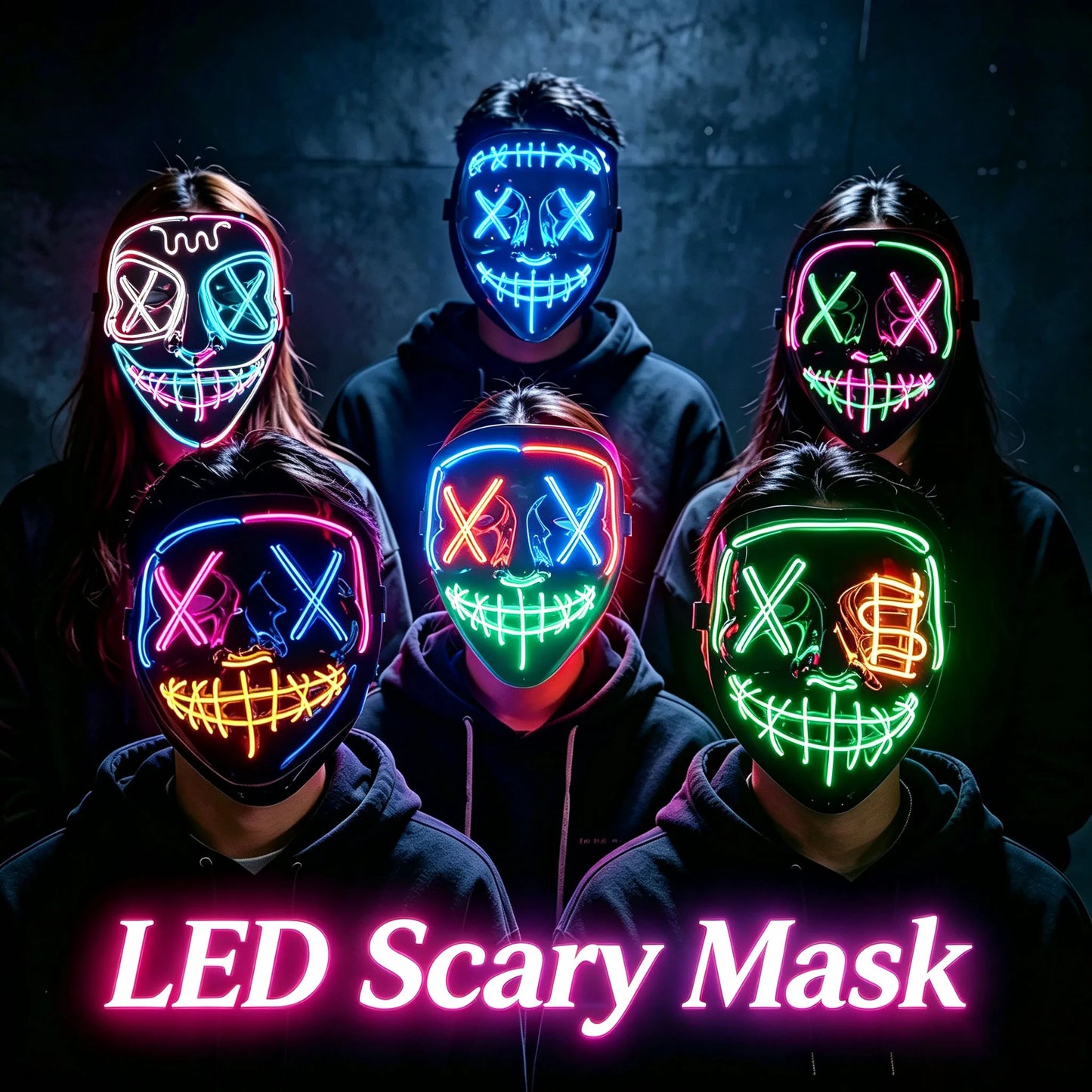 Wireless LED Neon Purge Mask & Fiber Optic Gloves